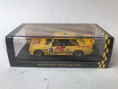 BMW M3 E30 #18 MACAU GUIA RACE 1991 RATZENBERGER SPARK SA188 1:43 JAUNE - Photo 1/2