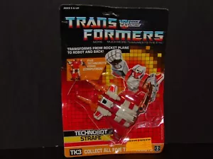 TRANSFORMERS G1 TECNHNOBOT STRAFE COMPUTRON ON OPENED CARD VINTAGE ORIGINAL - Picture 1 of 4