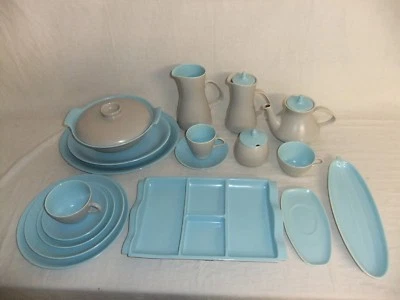 Poole Twintone - Dove Grey & Sky Blue - mid-century modern tableware - 9A1A # - Image 1 of 4