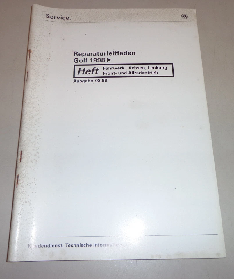 Manual de Taller VW Golf IV/Bora Suspensión Dirección Ejes Syncro Impulsión - Imagen 1 de 1