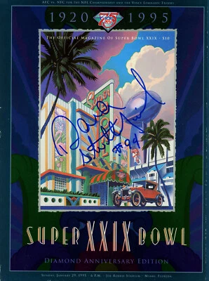 Dana Stubblefield Autographed/Signed Super Bowl XXIX Program Beckett 37404 - Image 1 of 2