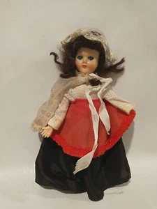 Muñeca niña galesa pelo castaño vintage vestida rego norte de Gales ojos dormidos - Imagen 1 de 7