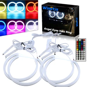 4X RGB Cotton LED Angel Eyes Lamps Halo Rings Car Headlight Fit BMW E36 E39 E46 - Picture 1 of 10