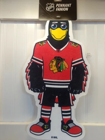 CHICAGO BLACKHAWKS TOMMY HAWK SHAPE CUT FELT WALL BANNER PENNANT 9"X18" Cover