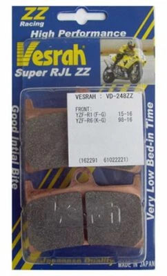 VESRAH 248ZZ BRAKE PADS SINTERED YAMAHA R1 98-06, 15-24, R6 99-20,1 PAIR - Image 1 of 3