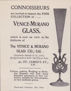 Venice-Murano Glass - Venice & Murano Glass Company - Vintage Print Ad - Picture 1 of 1
