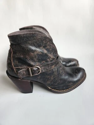 Durango Single Strap Demi Brown Women 6M Bootie Distressed Western Ankle Flaw - Image 1 of 4