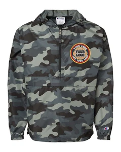 CUSTOM ADD YOUR LOGO TEXT CHAMPION CO200 JACKET LONG SLEEVE 1/4 ZIP HOODED 6 - Picture 1 of 16