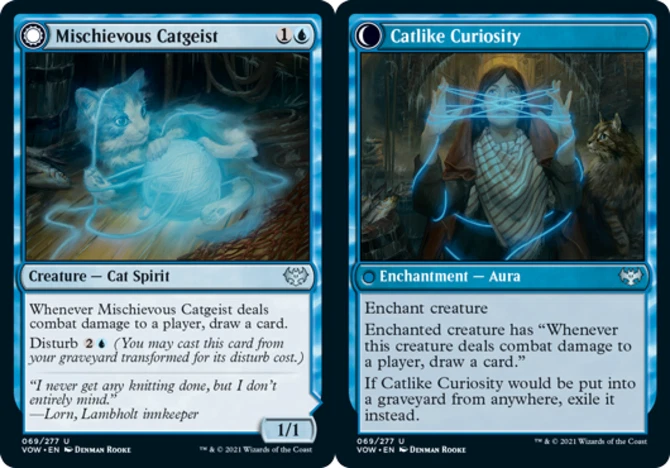 x1 Mischievous Catgeist // Catlike Curiosity - Innistrad: Crimson Vow - NM - MTG - Image 1 of 1