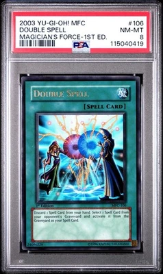 2003 Yu-Gi-Oh! Double Spell Magician's Force MFC 1st Edition Ultra Rare PSA 8 - Image 1 of 2