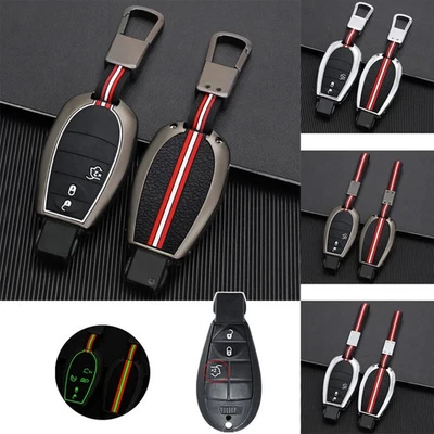 Zinc Alloy Silicone Car Key Fob Case Cover For Jeep Cherokee RAM Chrysler 300 - Image 1 of 3