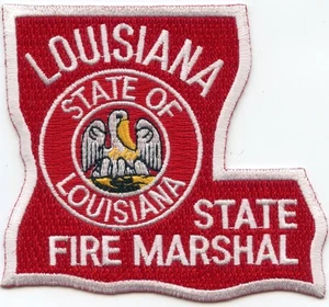 LOUISIANA STATE shape shaped FIRE MARSHAL FIRE PATCH - Imagen 1 de 1