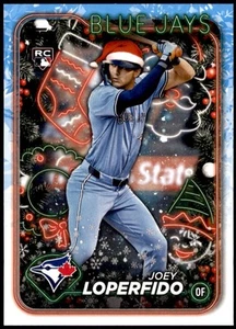 Joey Loperfido H71 2024 Topps Holiday RC - Impresión Corta SP - Sombrero de Santa, Azul Jsy - Imagen 1 de 2