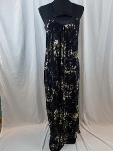 Blue Saks Fifth Avenue Dress Women's Size Medium Black Tie Dye Cross Back Strap - Picture 1 of 15
