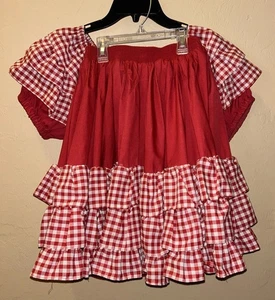 Vintage Malco Modes Square Dance Outfit White And Red Checked Size Small - Picture 1 of 24