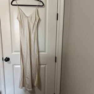 NWT Frame Silk Frayed Edge Cami Dress Champagne Sz 6? Sample - Picture 1 of 8