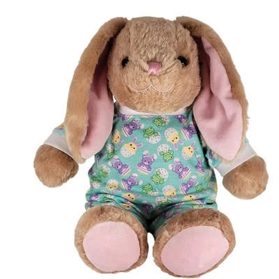 Build-A-Bear Bunny Plush 16” Brown Floppy Ears Pajamas Easter Plushie - Image 1 of 4