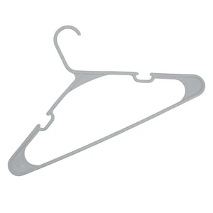 Standard Tubular White Notched Plastic Clothes Hanger Set of 20 - Picture 1 of 2