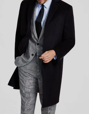 Chaqueta Abrigo Brooks Brothers Para Hombre Negra Lana Ajuste Regular Guisante Talla 40S Foto 1 de 4