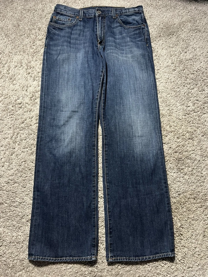 Lucky Brand 181 Vintage Y2k Jeans Made USA 33x31 Dark Indigo Wash Boot Straight - Image 1 of 4