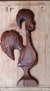 Vintage Mid Century Witco Hahn Holzschnitzerei Tiki Ära 15" hoch - Bild 1 von 1