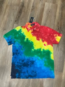 Nuevo Polo Ralph Lauren Personalizado Calce Ajustado Tie-Dye Malla Polo Hombres Camisa Para hombres M - Imagen 1 de 8