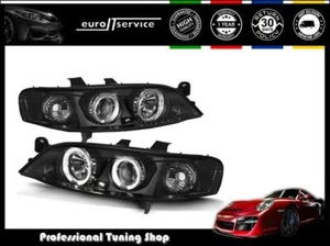 Faros para Opel Vectra B 1995-1998 ojos de ángel negros LHD - Imagen 1 de 2