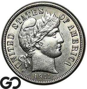 1911 Barber Dime, Blast White Choice BU++ - Picture 1 of 3