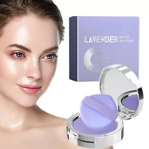 Lavender Matte Powder Oil Control Face Pressed Powder Makeup Setting Powder - Picture 1 of 12