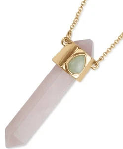 $45 lucky brand necklace gold tone stone pendant W1k - Picture 1 of 2