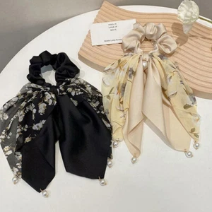 Bow Knot Head Rope With Pearl Hair Band Ponytail Hair Rope Hair Ring Hair Ti _in - Picture 1 of 16
