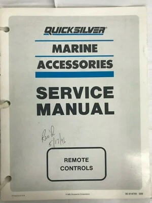 Quicksilver Marine Accessories 1989 manual de servicio controles remotos P/N 90-814705 Foto 1 de 4