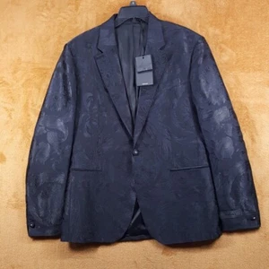VERSACE Suit Jacket Mens Size 52 Black Barocco Jacquard Blazer $3050 - Picture 1 of 13