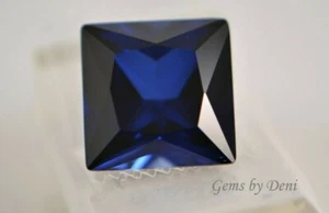 Lab-Created Blue Sapphire Square Faceted (2x2mm-12x12mm) - Picture 1 of 7