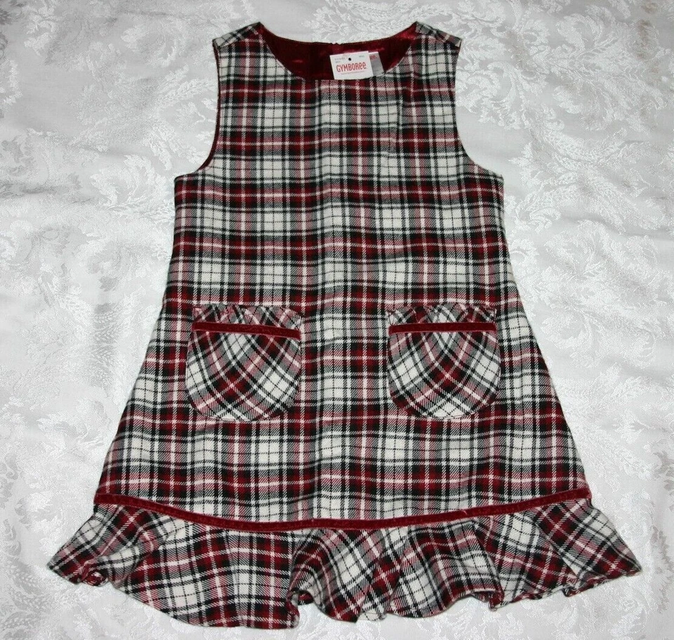 Gymboree HOLIDAY TRADITIONS Plaid Jumper Dress Red Black White NWT 12-18-24 mo - Image 1 of 1