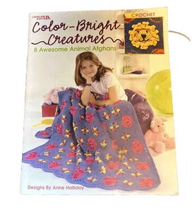 COLOR-BRIGHT CREATURES ~ 8 Awesome Animal Afghans ~ Crochet Pattern BOOK - Picture 1 of 1
