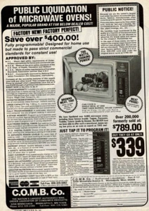 1980 Vintage Print Ad C.O.M.B. Co Public Liquidation of Microwave Ovens Notice - Picture 1 of 2