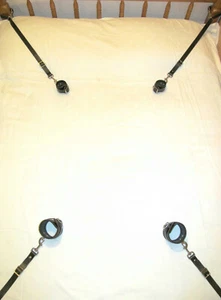 Leder Spreadler Bett Bondage Set Handgelenk Knöchelmanschetten Riemen BDSM UK Verkäufer - Bild 1 von 1
