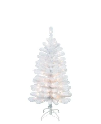 4ft Pre-Lit White Christmas Tree with Lights & Stand - Image 1 of 2