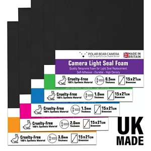 Light Seal Foam 0.5mm 1mm 1.5mm 2mm 3mm Self-Adhesive MADE IN UK