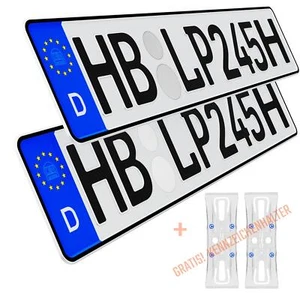 2x Oldtimer Kennzeichen inkl. rahmenlose Kennzeichenhalter 520x110 H-Kennzeichen - Afbeelding 1 van 7