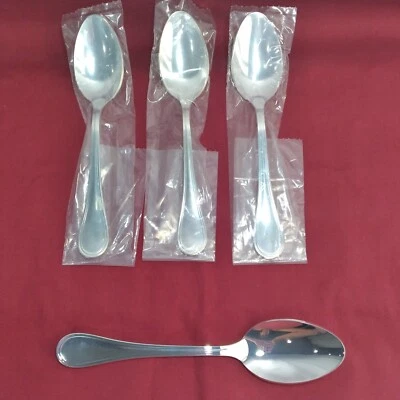 Guy Degrenne 4 Desert/Soup Spoons Verlaine-Confidence 18/10 Stainless France