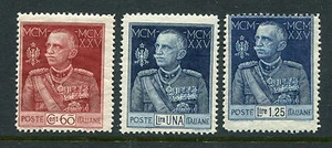 ITALIA 1925-26 KING JUBILEE Perf 13,5 montado sin montar o nunca montado 3 estampillas gato EURO 80 - Imagen 1 de 1