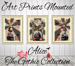 ART PRINT DICTIONARY BOOK PAGE Colección gótica Alicia en el país de las maravillas decoración de pared - Imagen 1 de 11