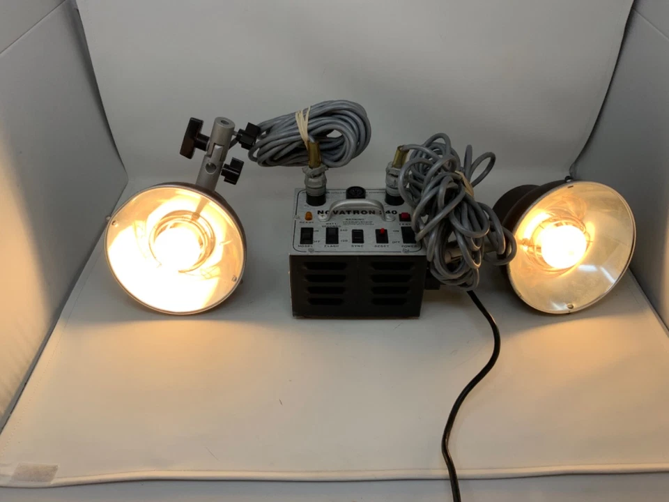 Novatron 240 Lighting Kit 2 Lights Tested and Working Free Ship - Image 1 of 4