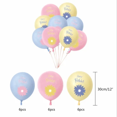18 Lindos Globos Flor Margarita 12" Niña Fiesta de Cumpleaños Decoración Floral Foto 1 de 4