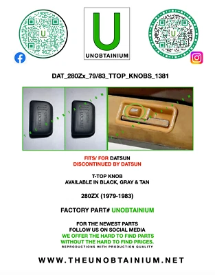SE ADAPTA/PARA DATSUN 280ZX 1979-1983 T BOTÓN SUPERIOR (CANTIDAD 2) Foto 1 de 4