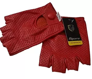 Riparo Damen Fingerlose Halbfinger Fahren Motorrad Handschuhe Rot Gr. L 7,5 Neu mit Etikett - Bild 1 von 9