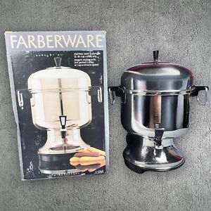 Vintage Faberware Stainless Steel Automatic 12-36 Cup Coffee Urn Tested Box