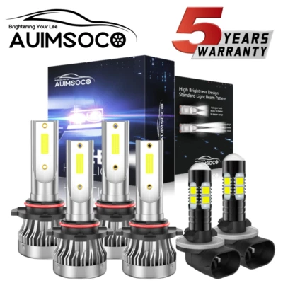 For Chevrolet S10 2000-2004 LED Headlight Fog Lights Bulbs 9005 9006 881 Combo - Image 1 of 4